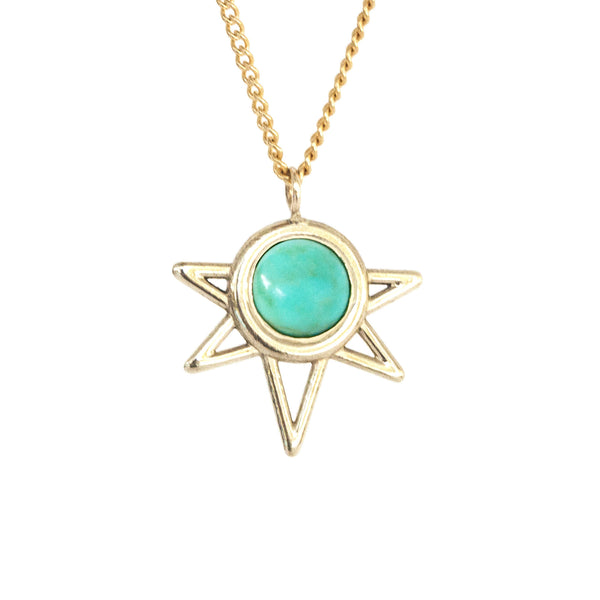 Mini Sun Necklace - Turquoise