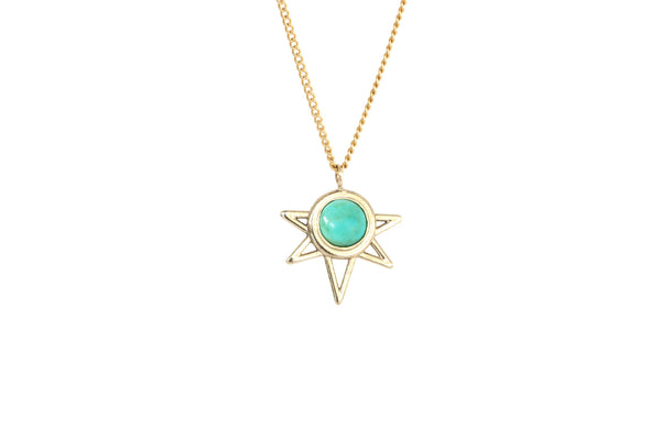 Mini Sun Necklace - Turquoise